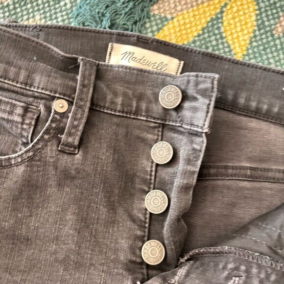 Madewell women’s 26P button fly 10” High-Rise Skinny Black‎ Jeans. - Picture 2 of 3